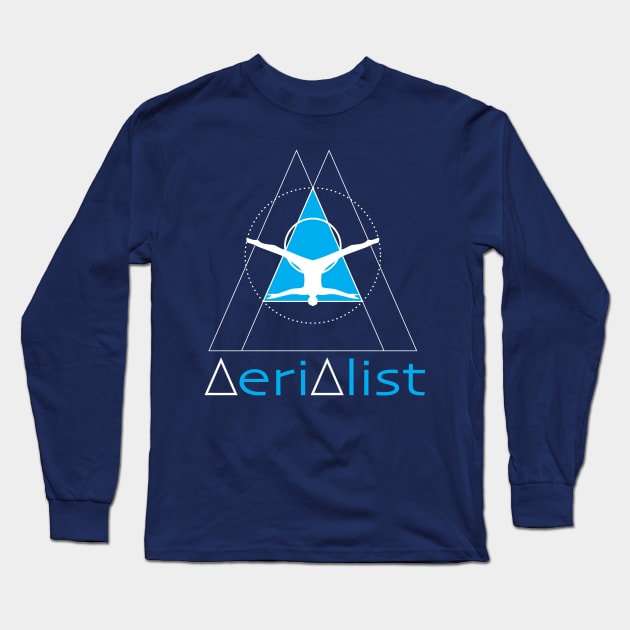 Aerialist Lyra Circus Tee Aerial Hoop design Long Sleeve T-Shirt by DoctorWatsonDesigns